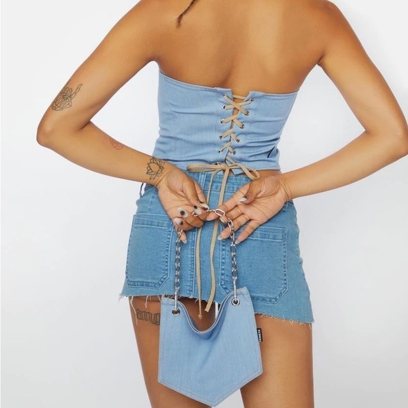ZEMETA denim tube top and bag set - Picture 2 of 3